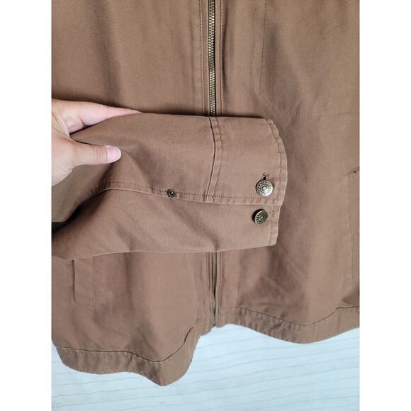 EDDIE BAUER BARN CHORE JACKET W CORDUROY COLLAR IN BROWN, SZ XL TALL - Picture 3 of 15